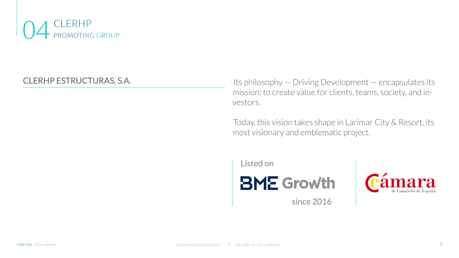 Larimar City Corporate Dossier 2026, slide 9 of 20