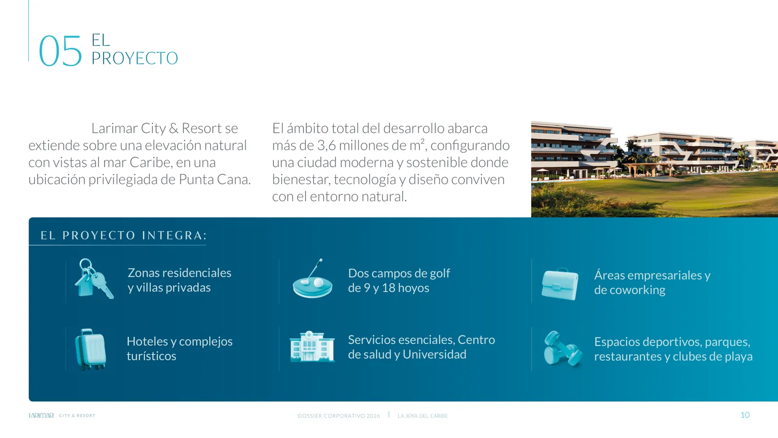 Dossier Corporativo 2026 de Larimar City, lámina 10 de 20