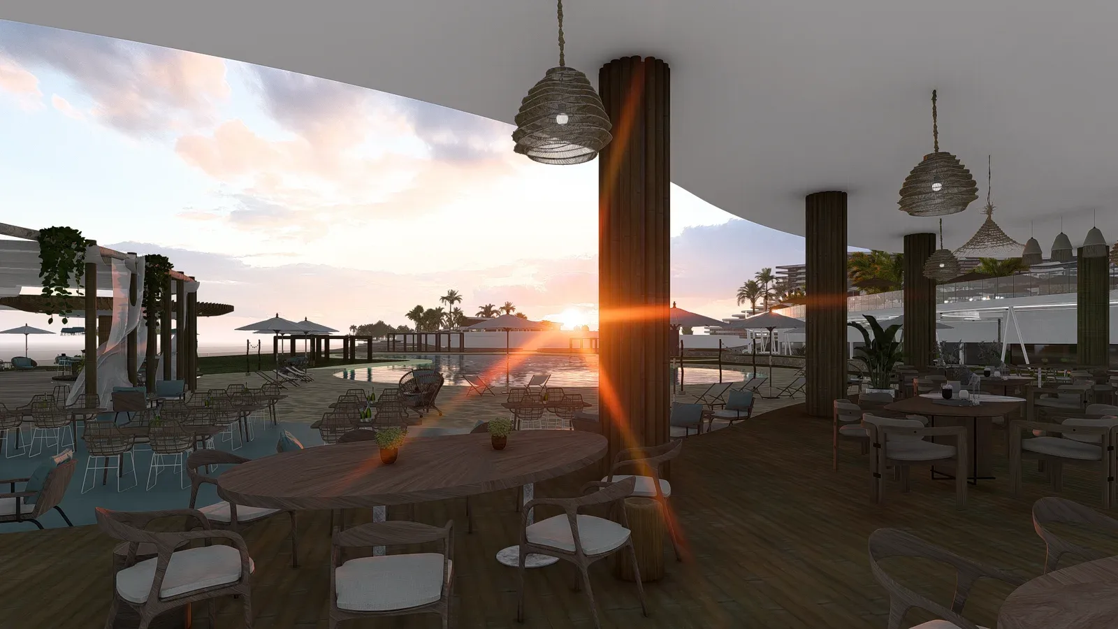 Restaurante Amanalú Larimar City — render 2