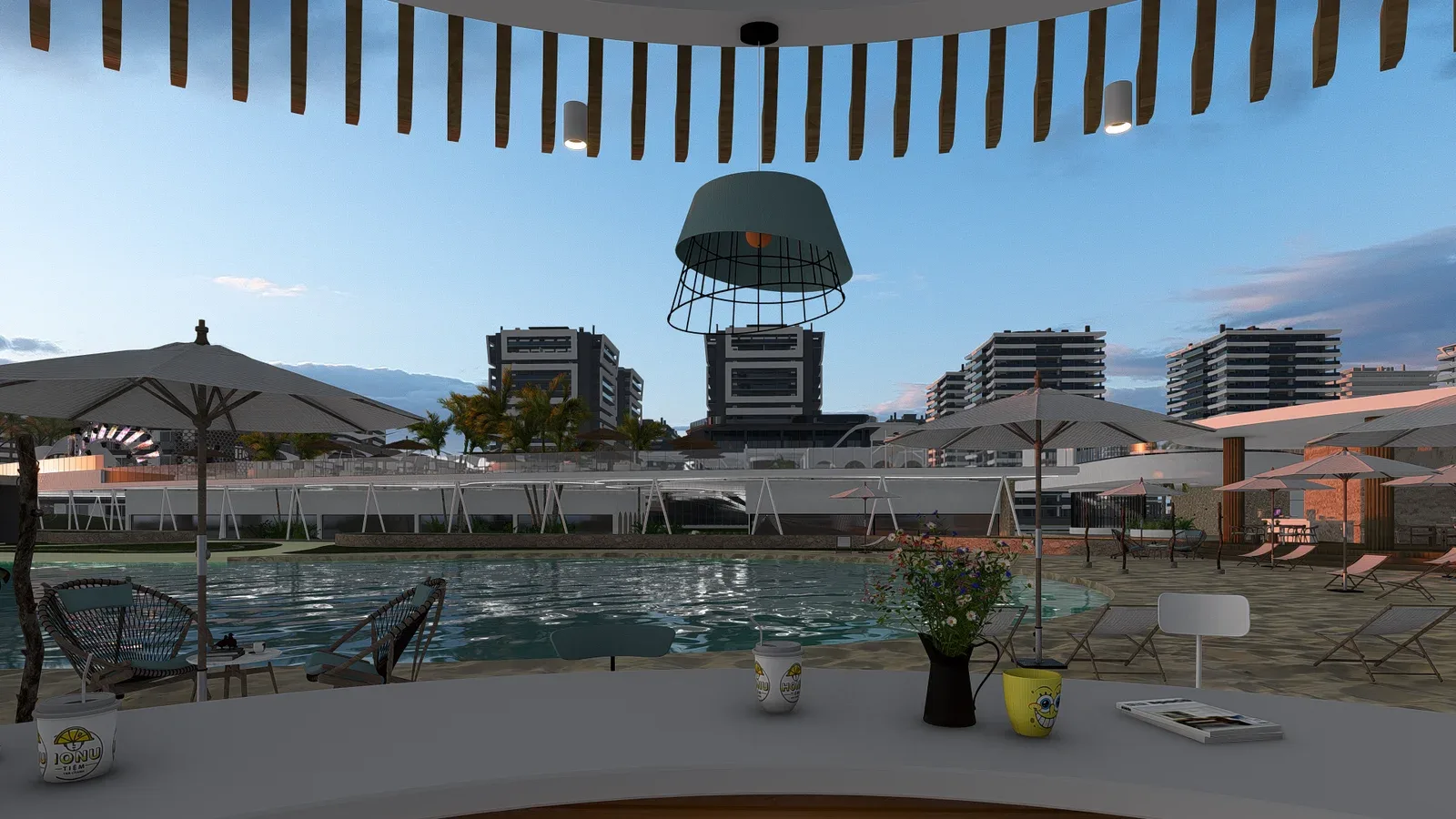Restaurante Amanalú Larimar City — render 3