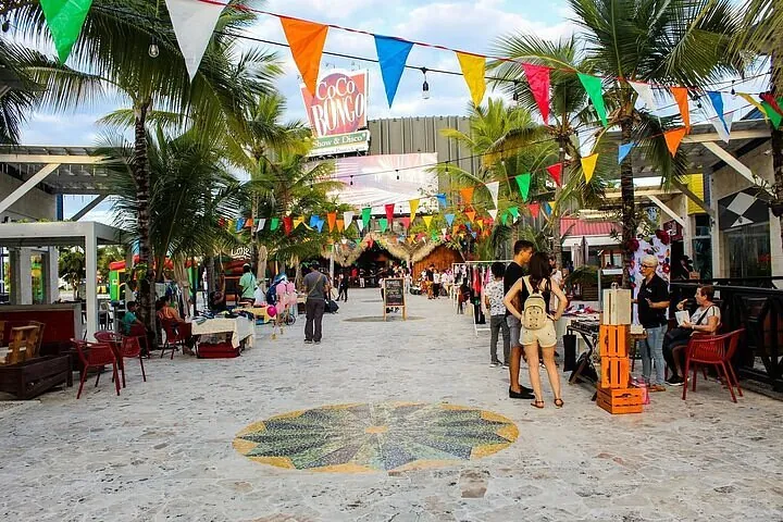 Lively shopping street in Bávaro, Punta Cana