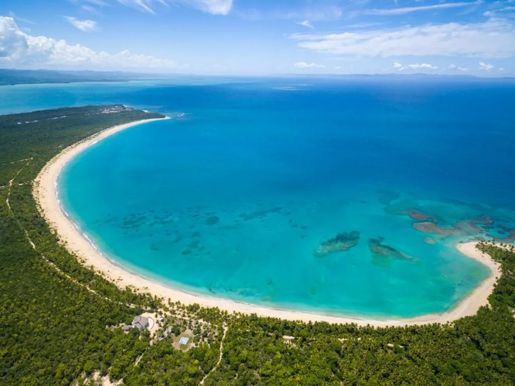 Unspoilt coastline of Miches seen from the air