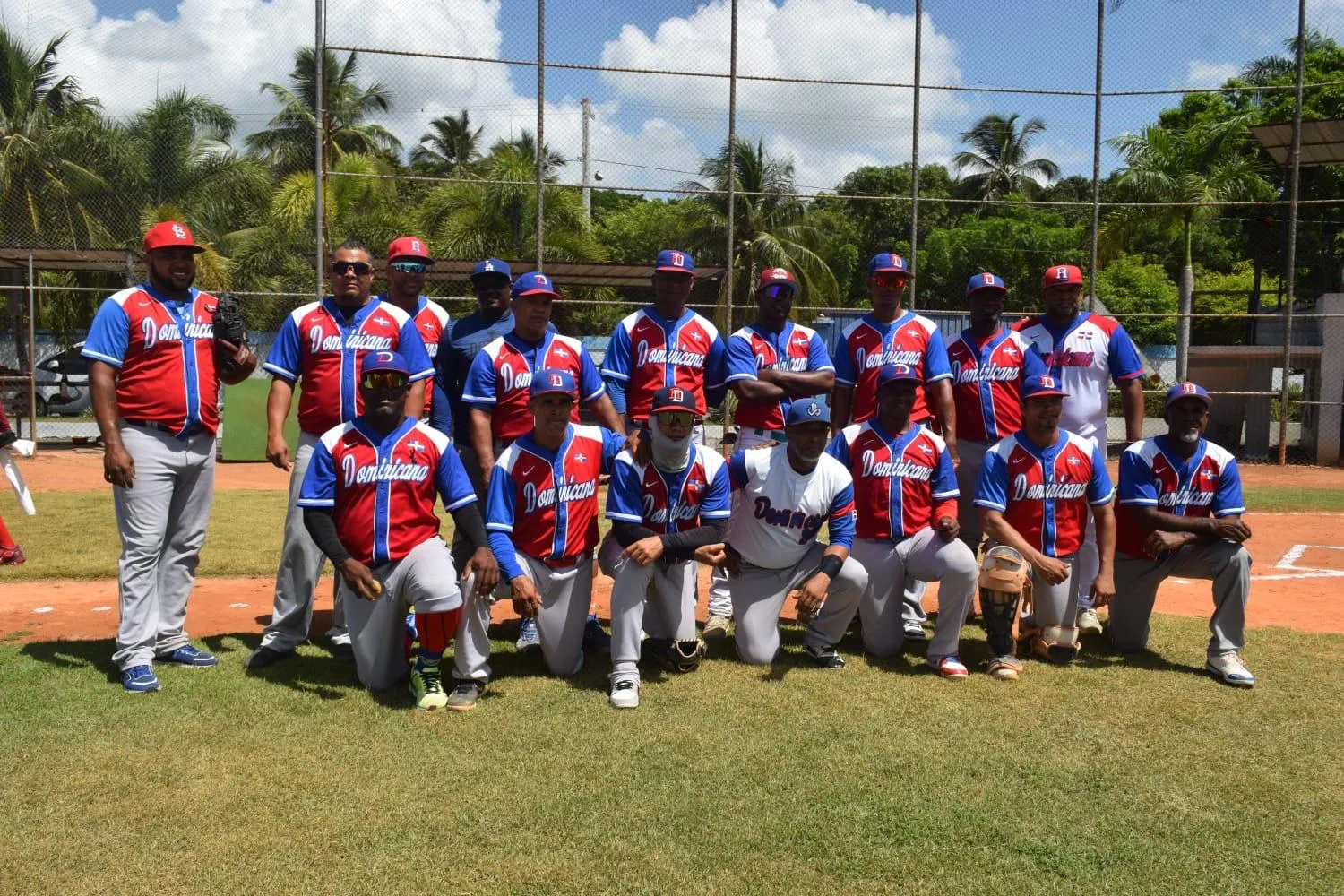 Veteran team taking part in the Copa Larimar City Old-Timers tournament