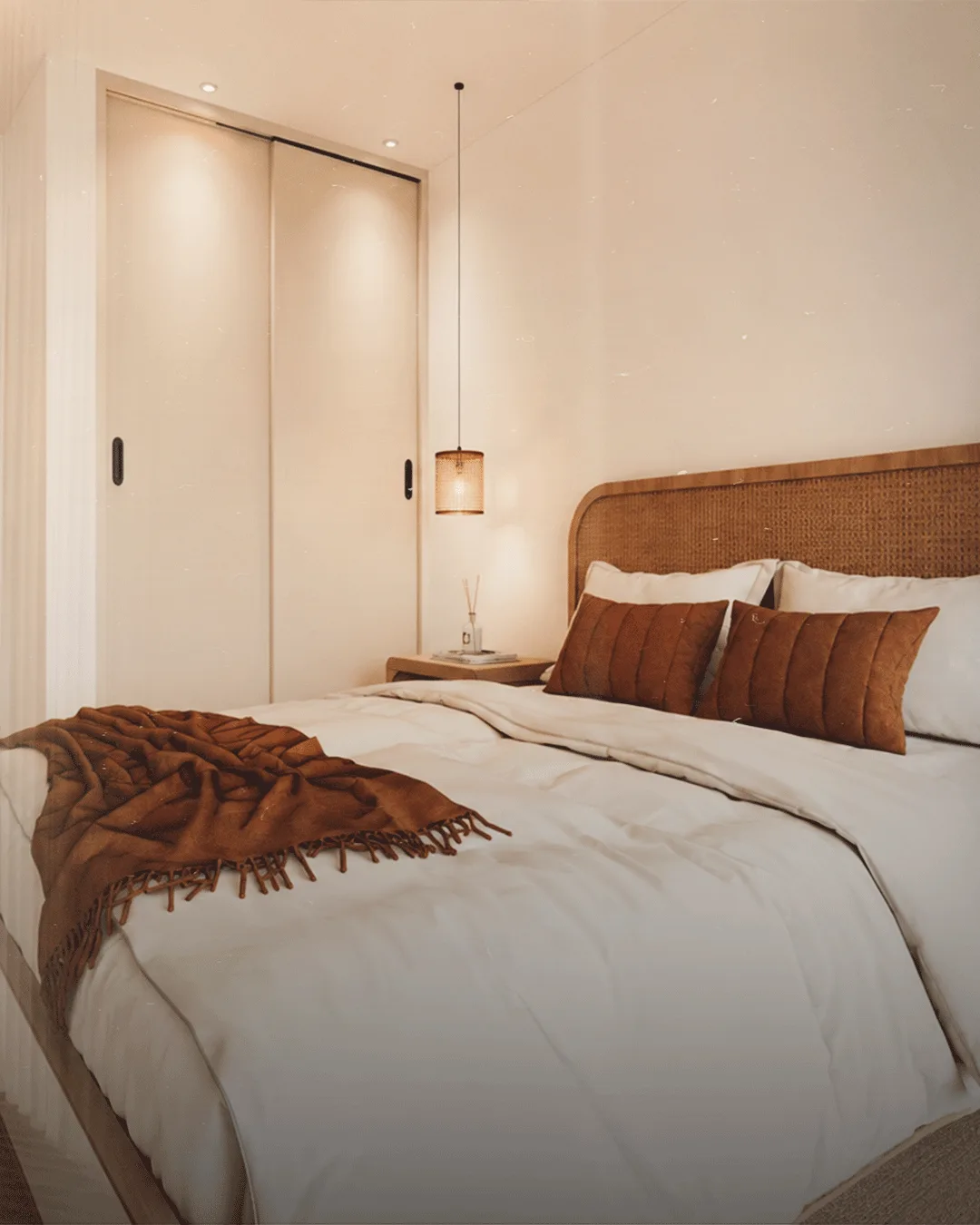 Bedroom furnished by Larimar Living