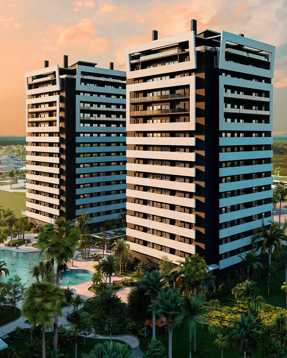Prime Towers — vista vertical fachada