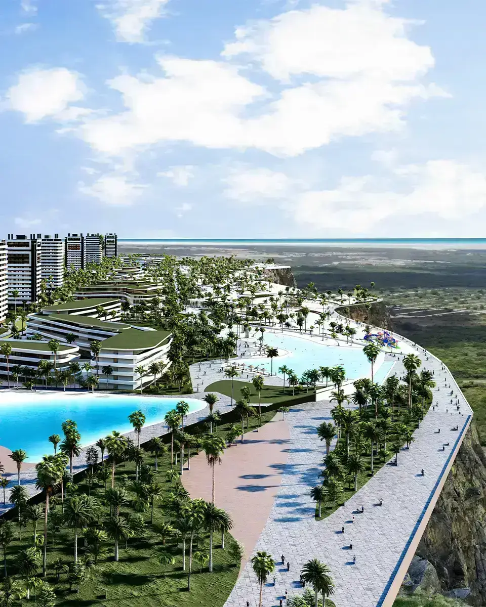 Malecón Larimar City vista al mar Caribe